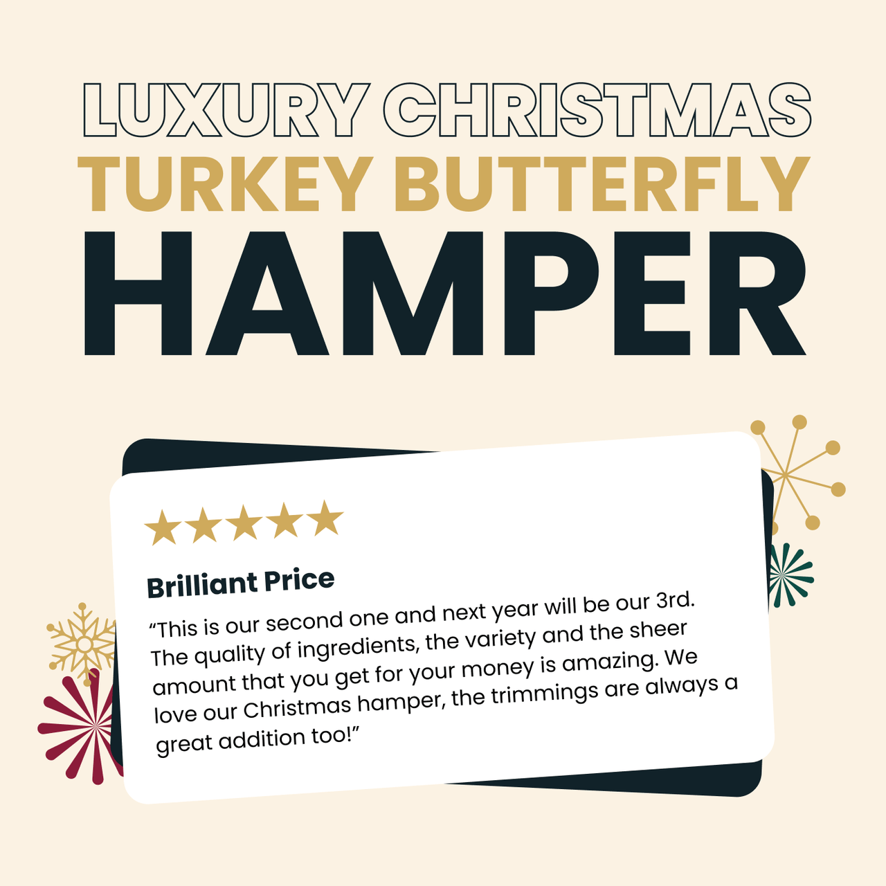 Luxury Christmas turkey butterfly hamper