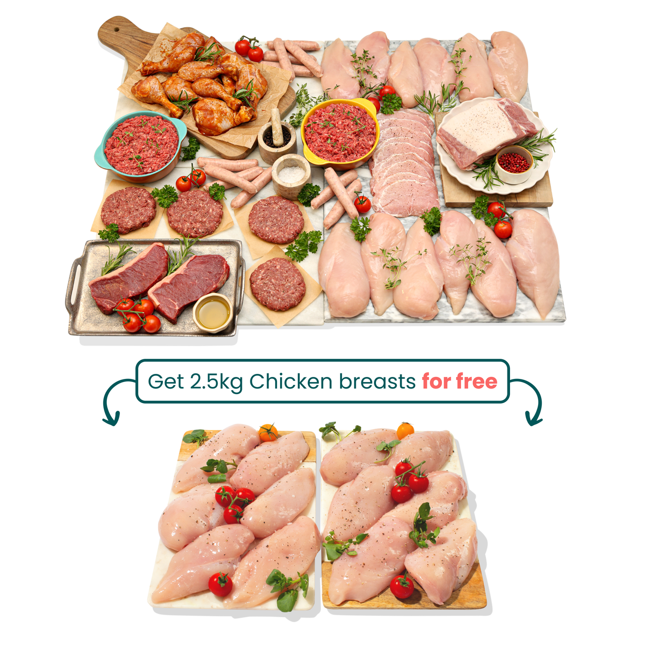 The 42-Meal Feast Box + 2.5kg FREE Chicken