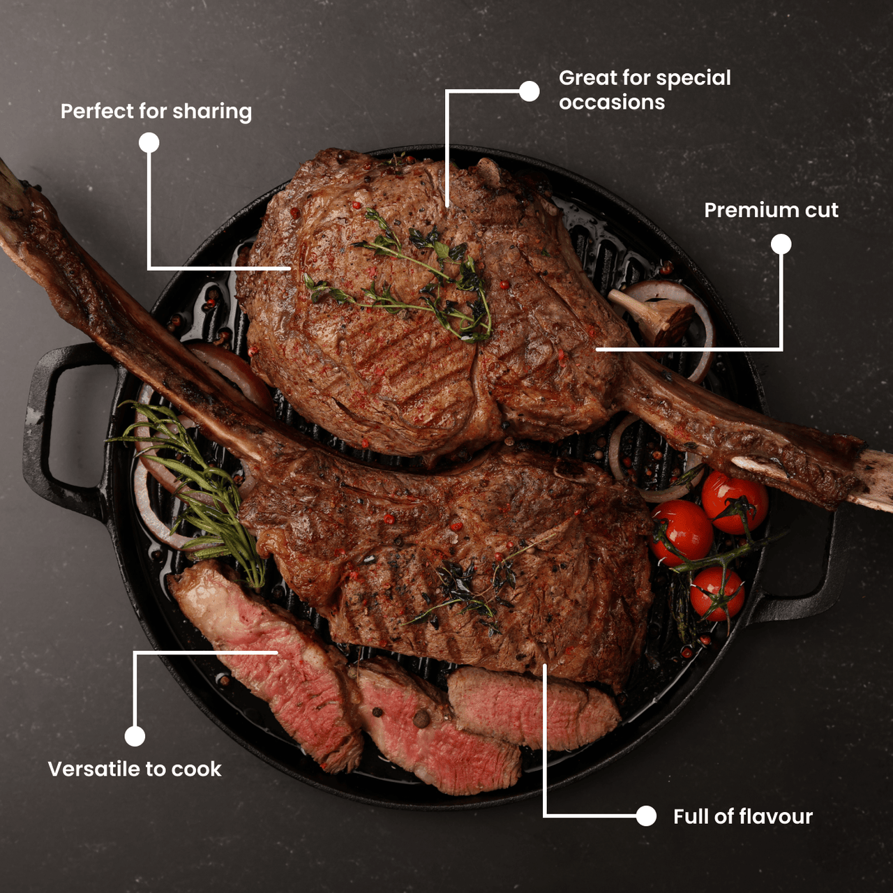 Tomahawk Steaks 2 x 800g - 1.2kg