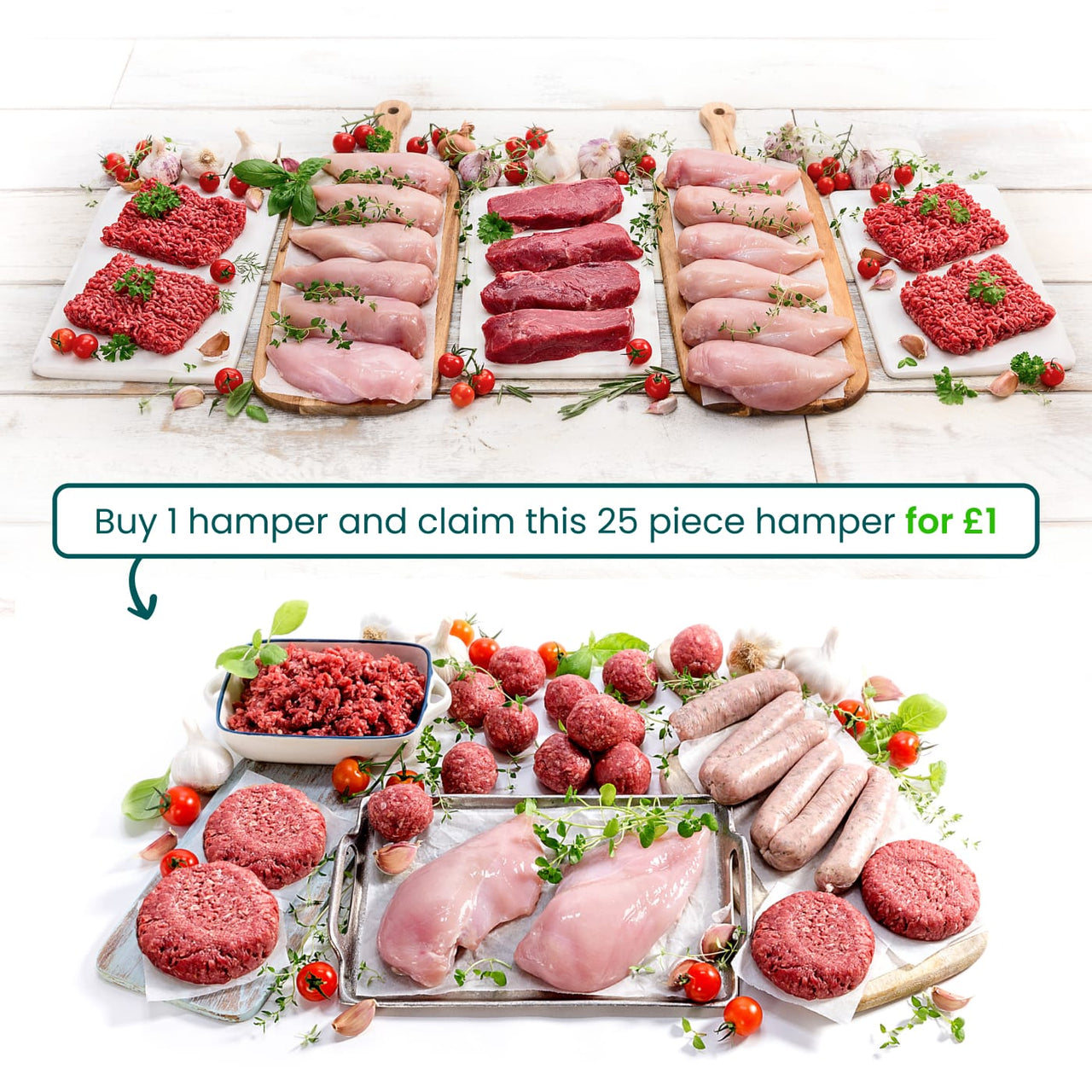 Buy 1 hamper + claim a 2nd for £1