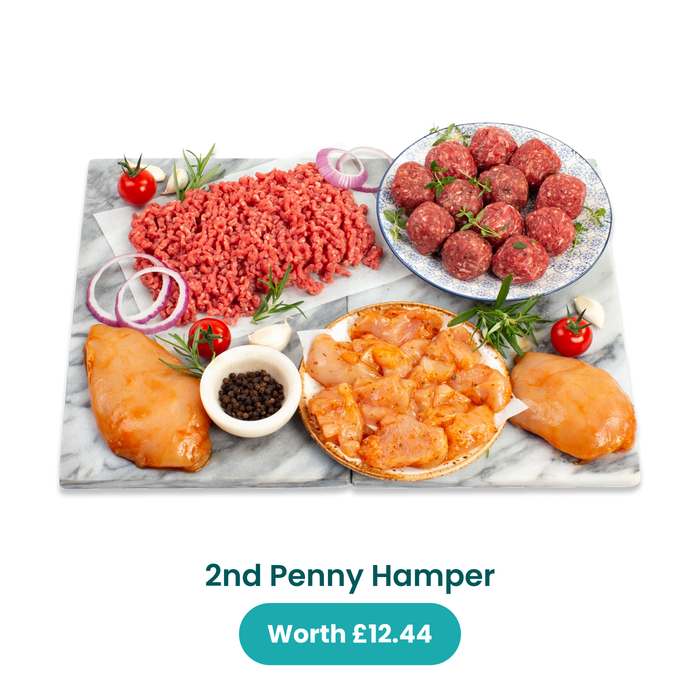 Buy one hamper + get two hampers for one penny