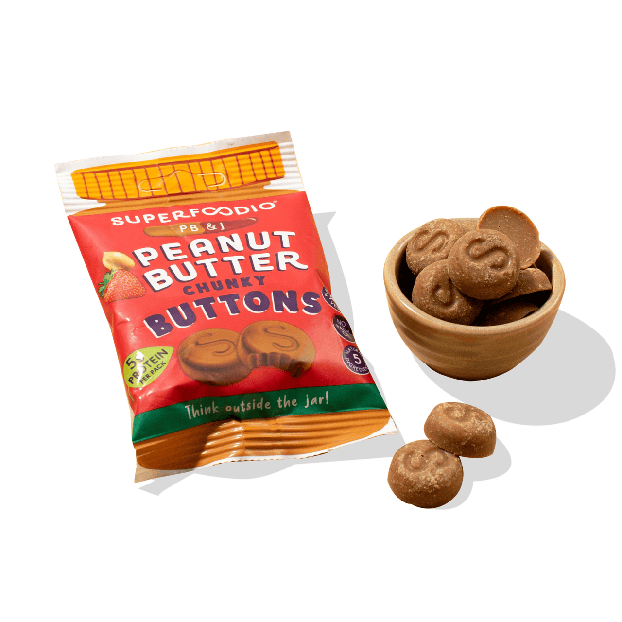 Superfoodio Peanut Butter Buttons - PB&J 1 x 20g