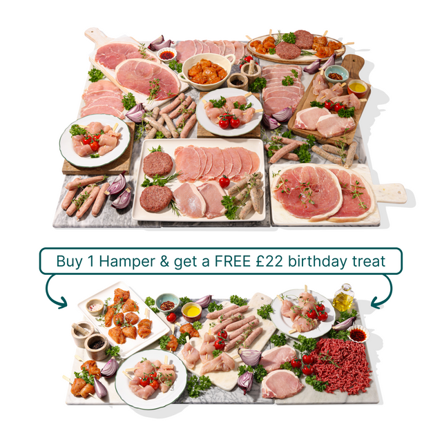 Buy 1 birthday hamper & get a FREE £22 birthday hamper