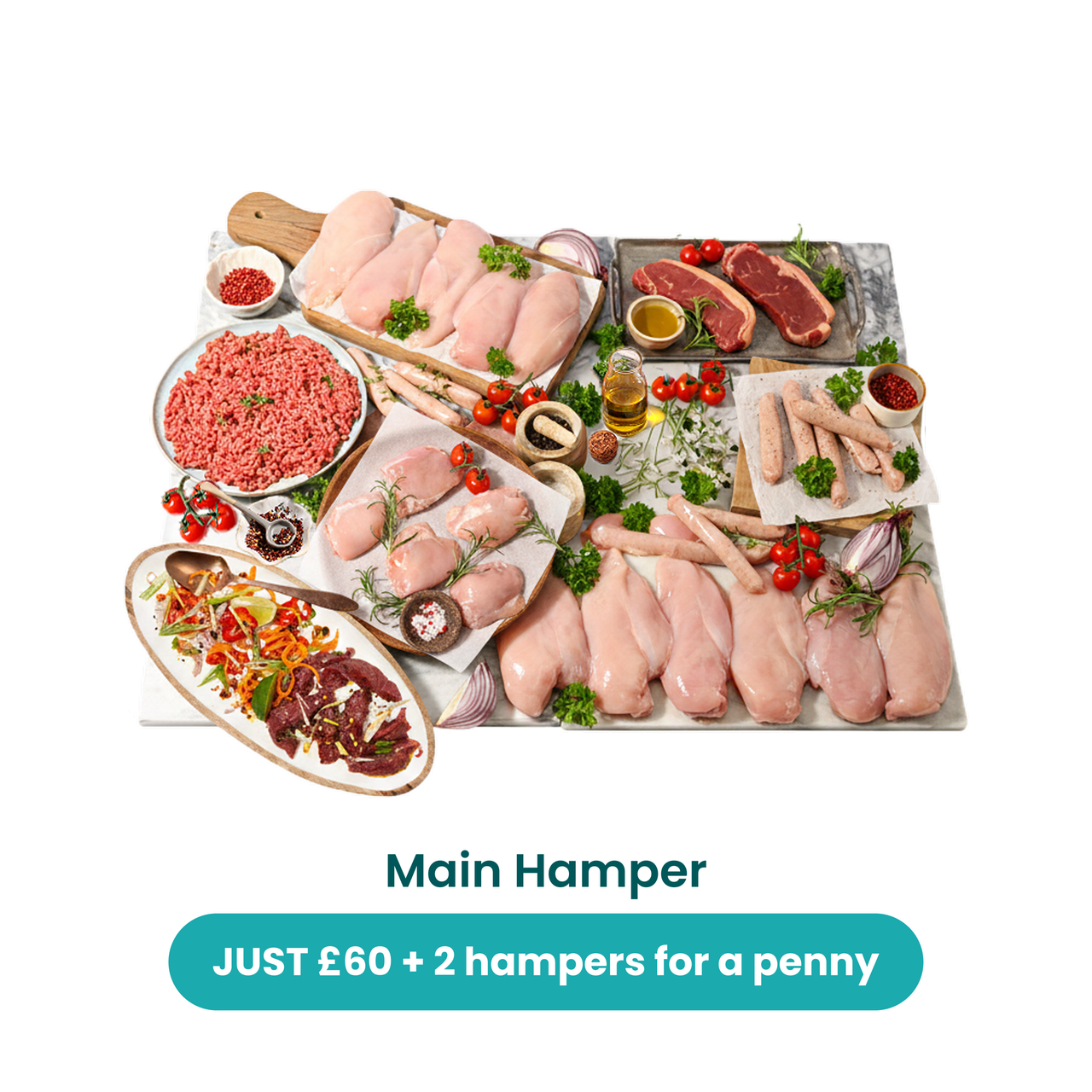 Protein Penny Deal (no pork) - Buy 1 hamper & get 2 hampers for just 1p