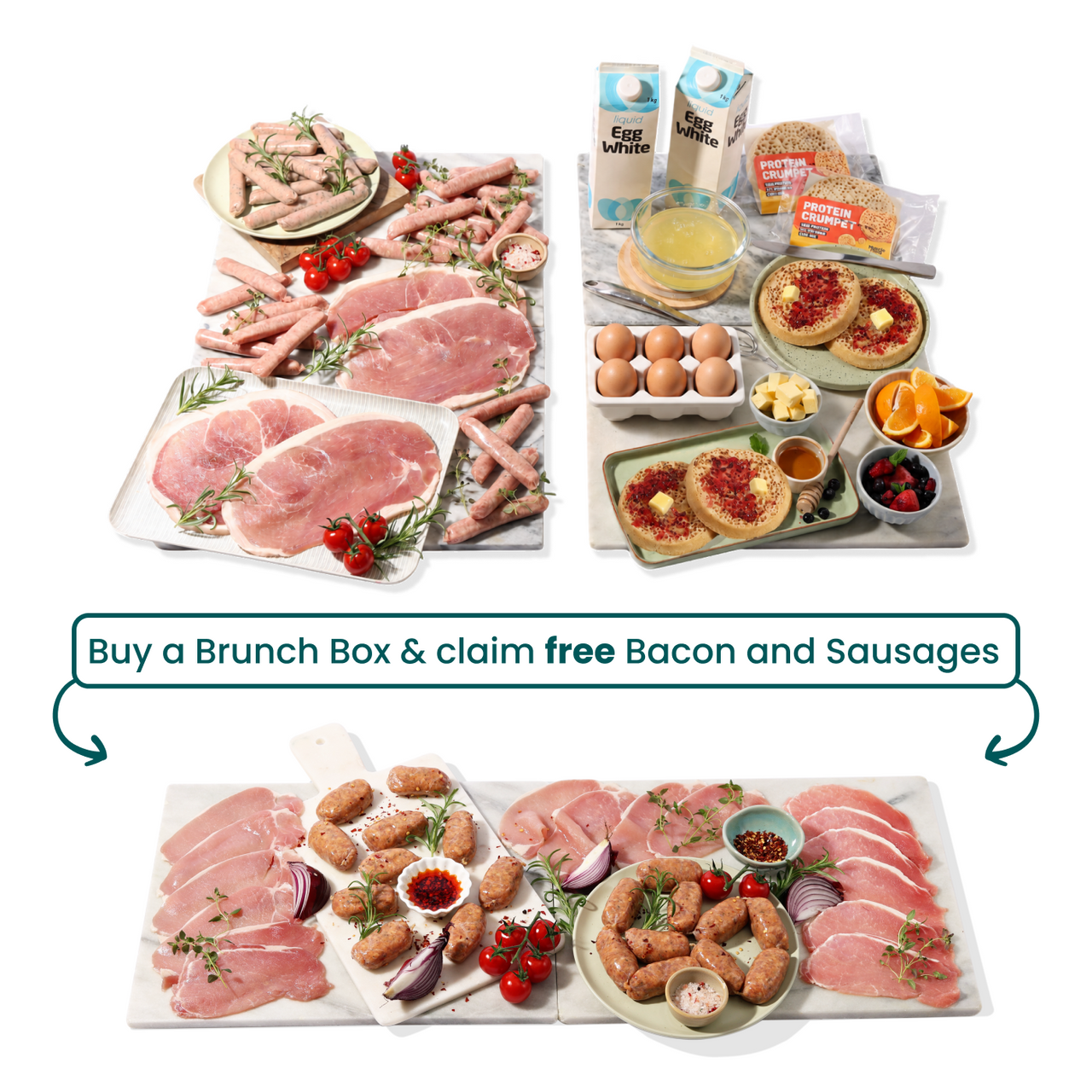 FREE Bacon & Sausage with every Brunch Box