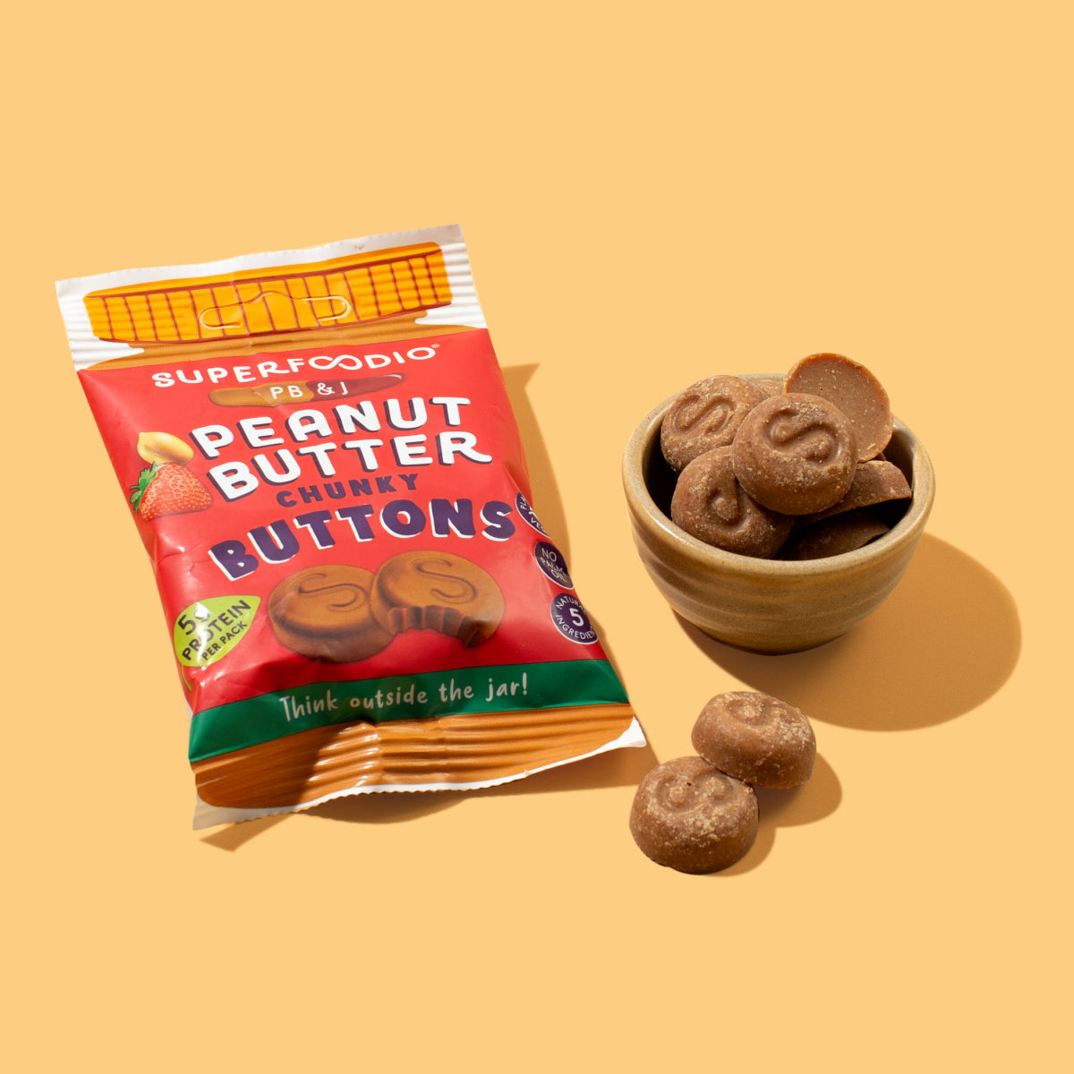 Superfoodio Peanut Butter Buttons - PB&J 1 x 20g