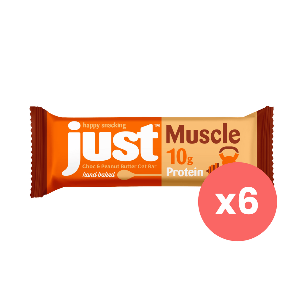 JUST Muscle Choc & Peanut Butter Oat Bar Bundle 6 x