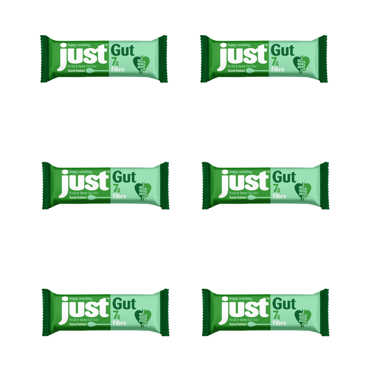 JUST Gut Fruit & Seed Flavour Oat Bar Bundle - 6 x 75g