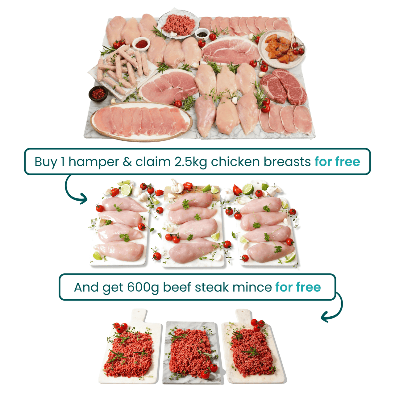 Spring triple stack hamper