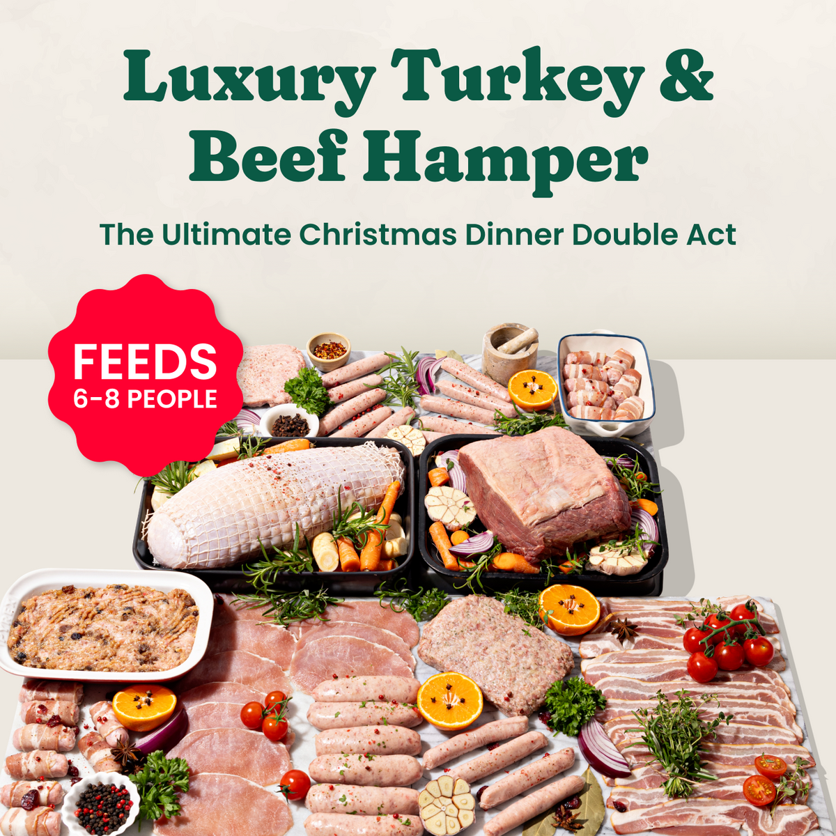 Luxury Christmas turkey & beef hamper