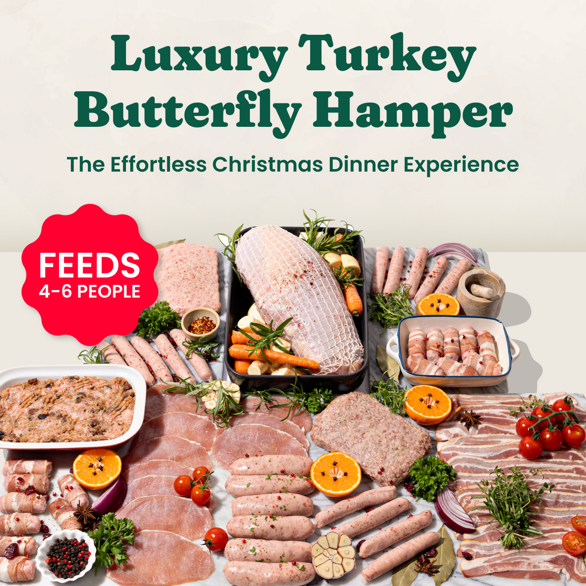 Luxury Christmas turkey butterfly hamper