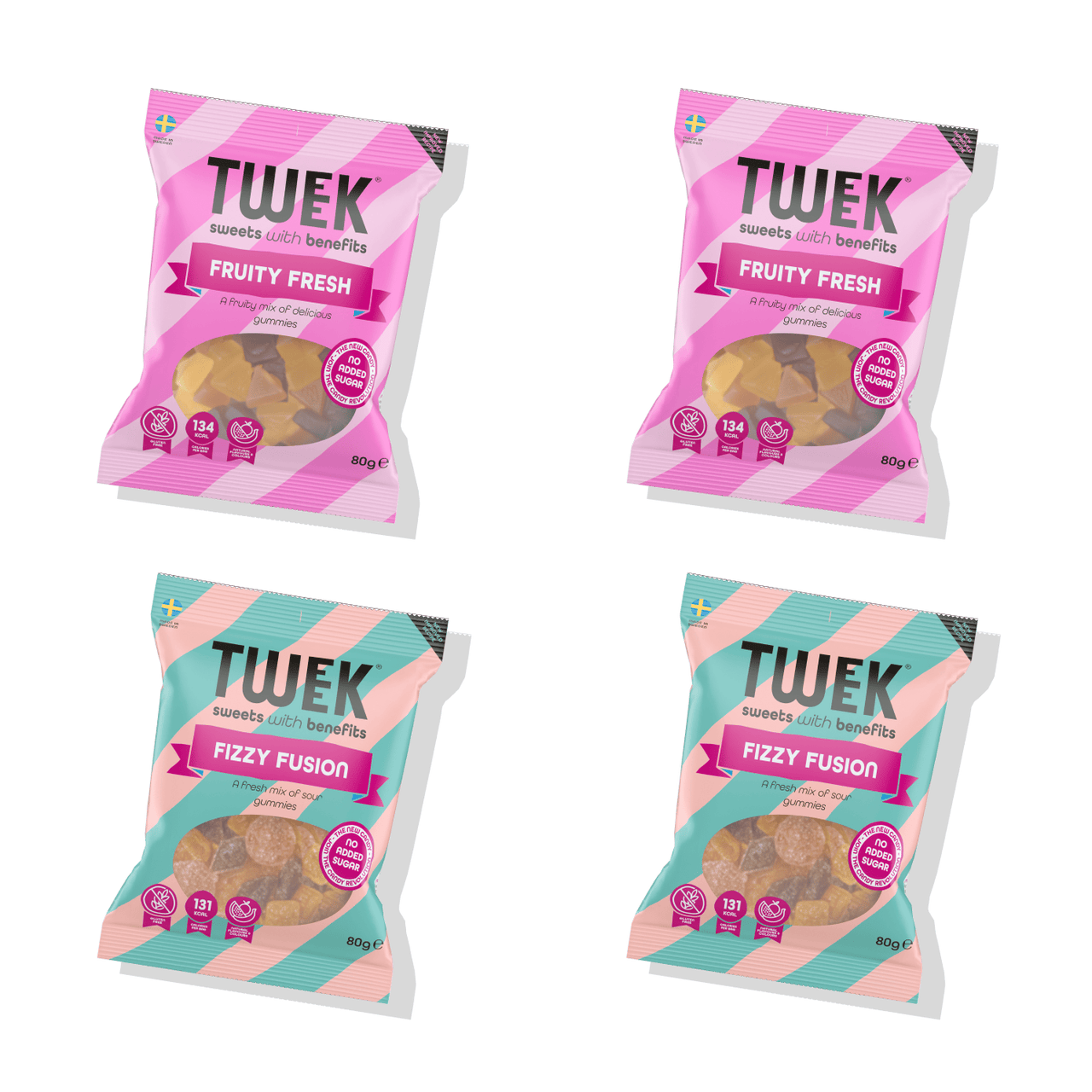 Tweek Fruity & Fizzy Gummies Bundle - 4 x 80g