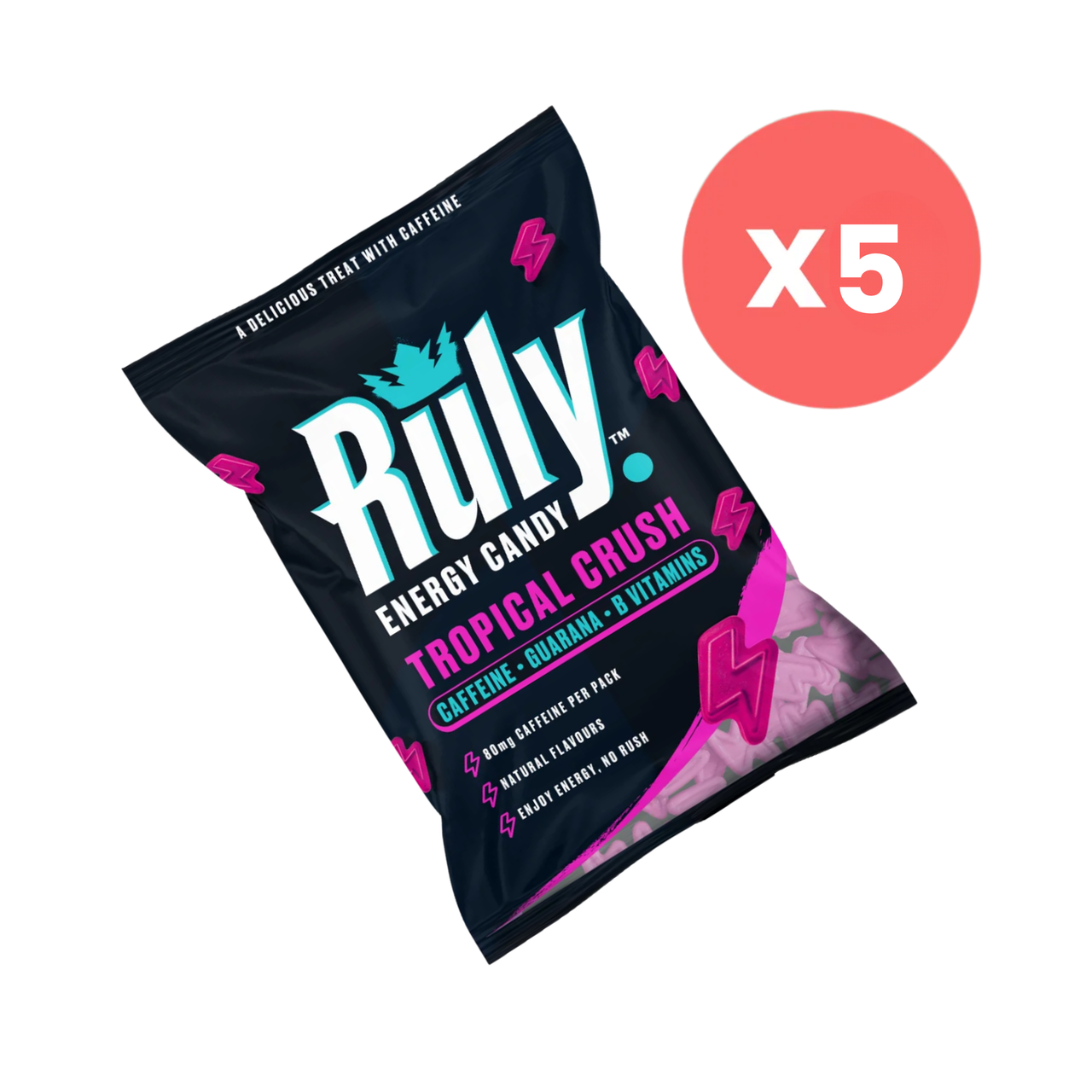 RULY Tropical Crush Energy Gummies - 5 x 42g